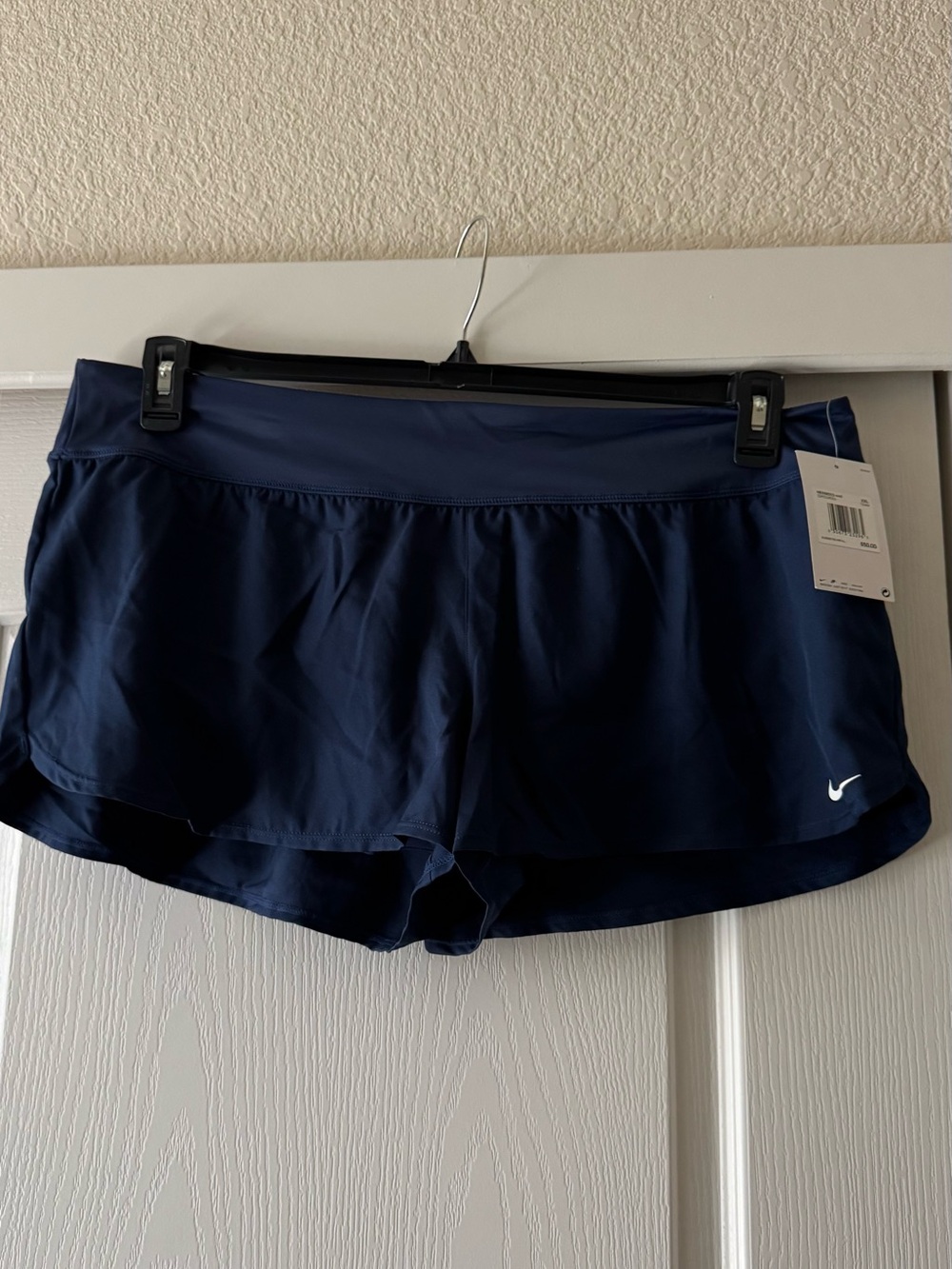 Nike Women's Navy Blue RunningSwimming Shorts with Built-In Liner